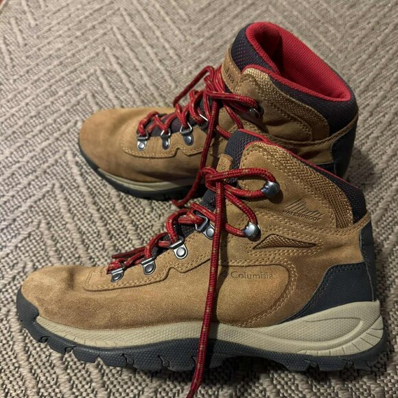 Columbia Women's Newton Ridge Plus Tan/Red Hiking Boots Size 7.5 - Picture 5 of 10